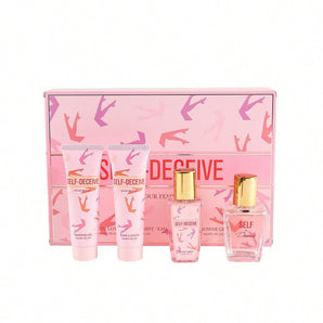 Set parfum de damă, parfum de corp, cremă de corp și gel de duș