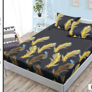 Cearceaf cu elastic + 2 fețe de pernă 180x200  - păpădii