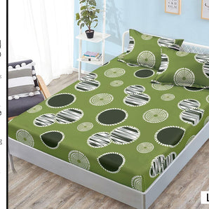 Cearceaf cu elastic + 2 fețe de pernă 180x200  - steluțe