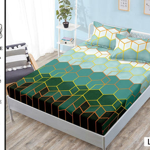 Cearceaf cu elastic + 2 fețe de pernă 180x200  - cer înstelat