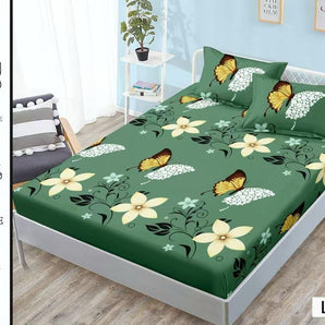 Cearceaf cu elastic + 2 fețe de pernă 180x200  - iubire