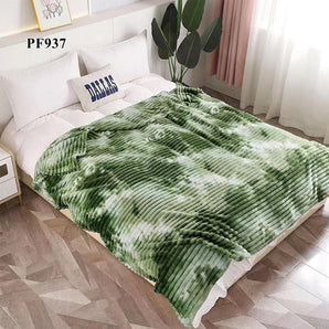 Pătură cocolino dungi orizontale, 2x2.30, verde